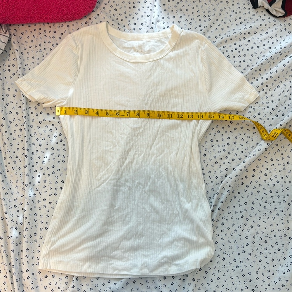 Plain ribbed white shirt